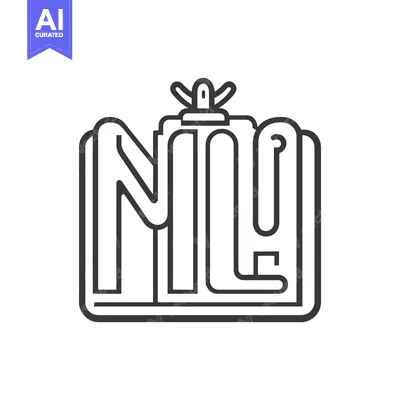 Aset desain premium: A stylized graphic design featuring three letters and a decorative ele