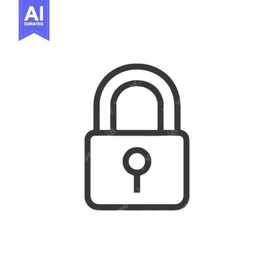 Aset desain premium: Minimalist Padlock Icon: Security, Privacy, and Protection Symbol in S