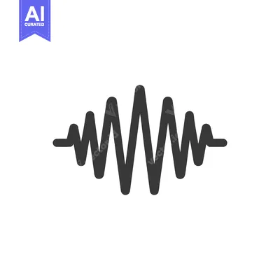 Aset desain premium: Bold Gray Sound Waveform on White Background, Minimalist Design