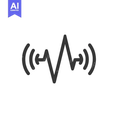 Aset desain premium: Minimalist Gray Sound Wave Icon on White Background