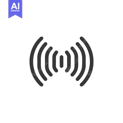 Minimalist Wireless Signal Icon: Concentric Arcs on White Background