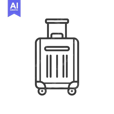 Aset desain premium: Minimalist Suitcase Icon: Travel, Luggage, and Adventure Symbol