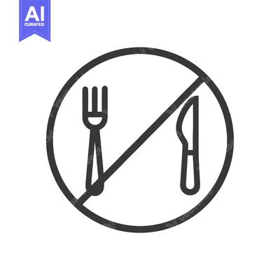No Food Allowed Symbol: Crossed Fork and Knife Icon