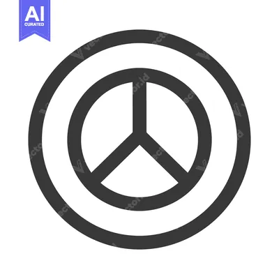 Aset premium populer: A simple visual representation of the peace symbol in gray