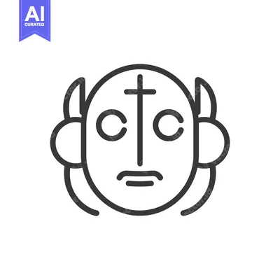 Simplified Illustration Depicting a Symbolic Face With Cross and Circl