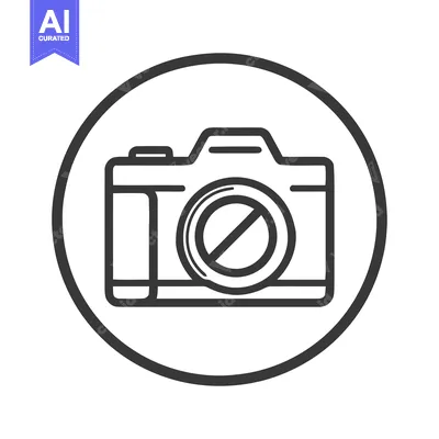 No Photography Allowed: Camera Icon with Prohibition Symbol in Circle