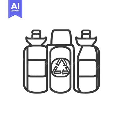 Three Bottles Displayed with a Recycling Symbol for Environmental Awar