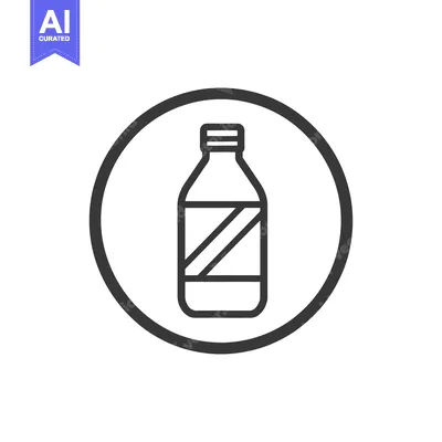 Aset premium populer: A simple outline of a bottle within a black circle