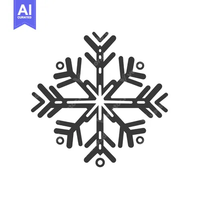 A stylized illustration of a symmetrical ice crystal design