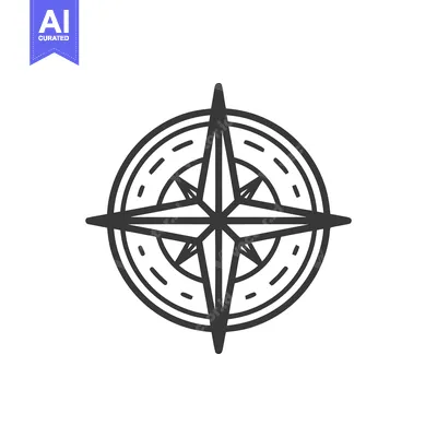 Popular premium asset: Minimalist Compass Rose Icon with Circular Road Detail on White Backgr