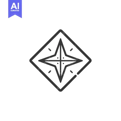 Popular premium asset: Minimalist Compass Rose Icon in Square Frame, Navigation Symbol