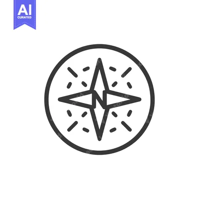 Popular premium asset: Minimalist Compass Rose Icon with Dashed Detail and Circular Border