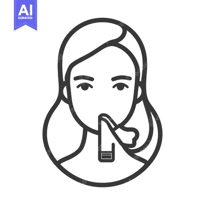 A simple line drawing of a person requesting quietness
