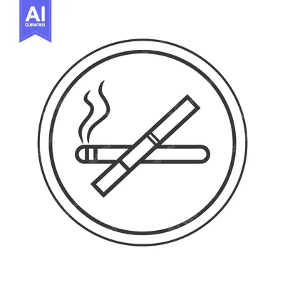 A circular sign depicting smoking with a lit cigarette