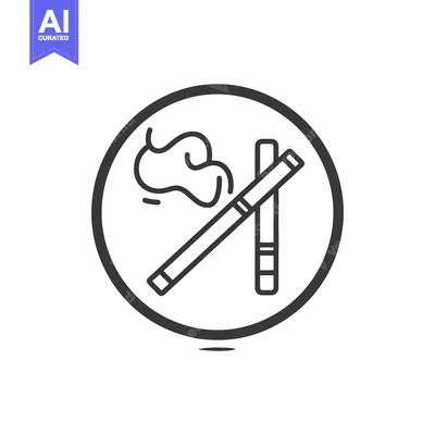 Premium design asset: A circular sign depicts a no smoking prohibition message