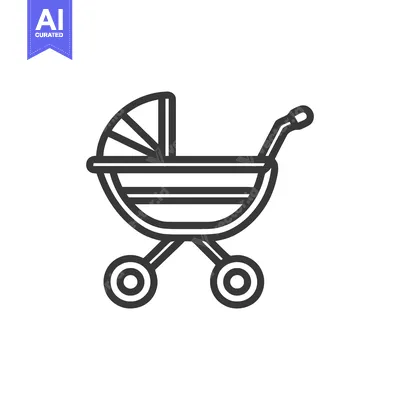 Popular premium asset: Minimalist Baby Stroller Icon: Clean Line Art Design on White Backgrou