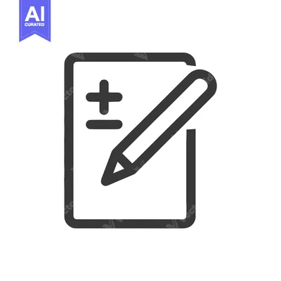 Aset premium populer: Medical Prescription Icon: Plus/Minus Symbol on Paper with Pencil, Min