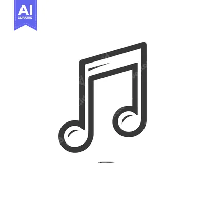 Aset premium populer: Minimalist Music Note Icon: Clean Lines, Modern Design on White Backgr
