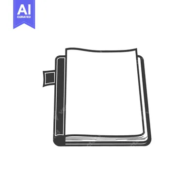 Premium design asset: An open book illustration featuring pages and a bookmark element