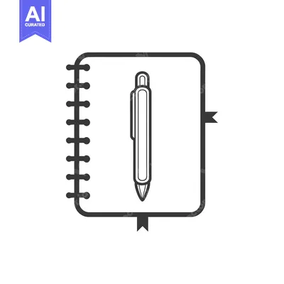 Aset premium populer: Notebook with a Pen and a Bookmark Icon