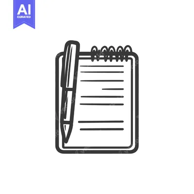 Popular premium asset: A notebook with a pen displayed in a simple monochrome style