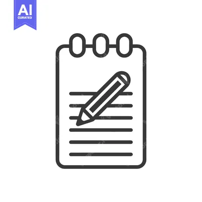 Premium design asset: A vector illustration depicts a notepad and a pencil for writing
