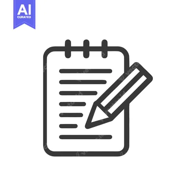 Premium design asset: Minimalist Notepad and Pencil Icon: Writing, Planning, and Organizatio