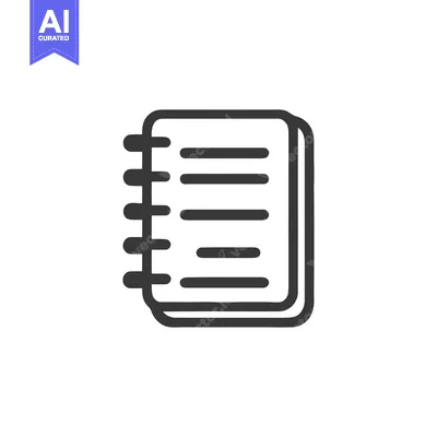 Aset premium populer: Minimalist Notebook Icon with Spiral Binding and Lined Pages