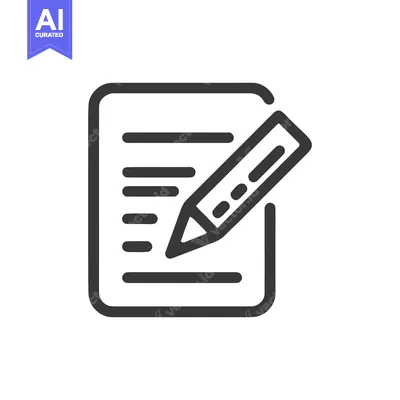Aset desain premium: Edit Document Icon: Pencil on Paper with Text Lines