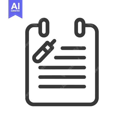 Premium design asset: A notepad icon with a pen ready to be used for writing notes