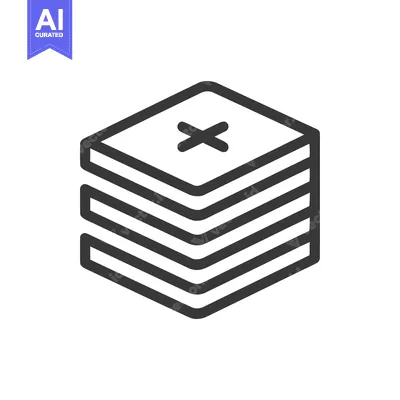Aset premium populer: Stacked Hexagon Icon with Cross, Minimalist Design, Black Outline on W