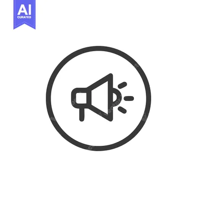 Premium design asset: Minimalist Megaphone Icon in Circle, Bold Outline, Communication Symbo