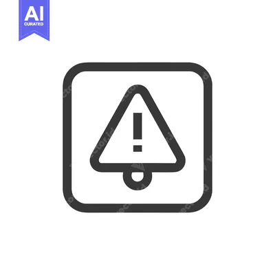 Alert Icon in Rounded Square, Minimalist Design, Black on White