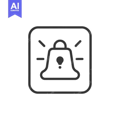 A simple icon showing a ringing bell inside a square frame