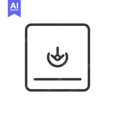 Aset desain premium: A simple illustration depicts a download symbol inside a square
