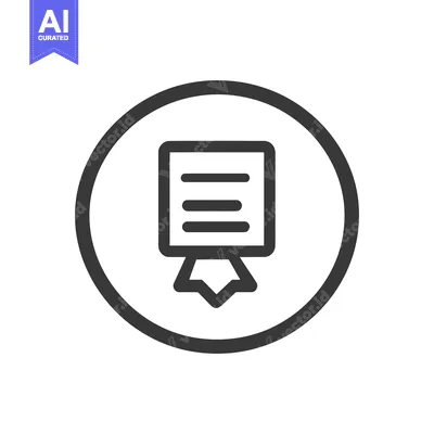 Aset desain premium: A stylized icon shows document within a circular outline