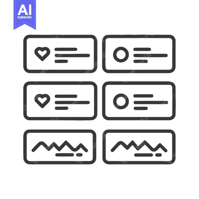 Minimalist Icon Set: Social Media, Notification, and Waveform Elements