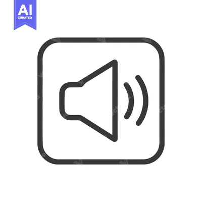Premium design asset: Minimalist Sound Icon: Speaker with Rounded Square Outline and Sound W