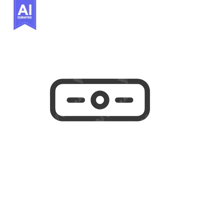 Aset premium populer: Minimalist Icon: Rounded Rectangle with Central Circle and Dashes