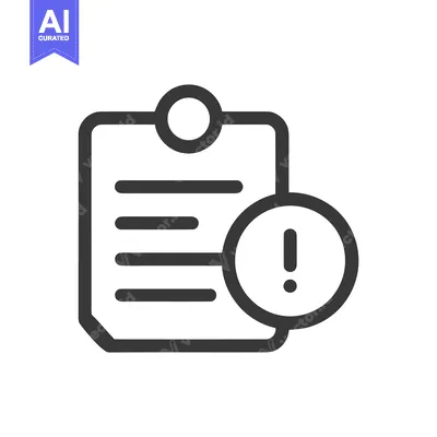 Document with Exclamation Point: Important Information, Alert, Notific