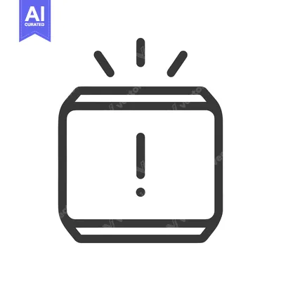 Aset desain premium: Alert Icon: Bold Outline of a Smart Device with Exclamation Mark
