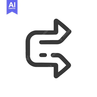 Aset desain premium: Reversing Direction: Bold Arrow Icon with U-Turn Design on White