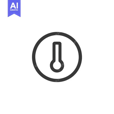Minimalist Thermometer Icon: Temperature Measurement, Medical Symbol,