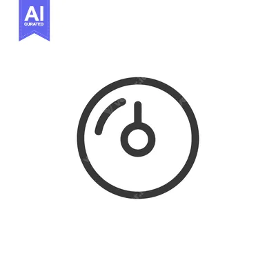 Aset premium populer: Minimalist Speedometer Icon: Clean Line Art on White Background