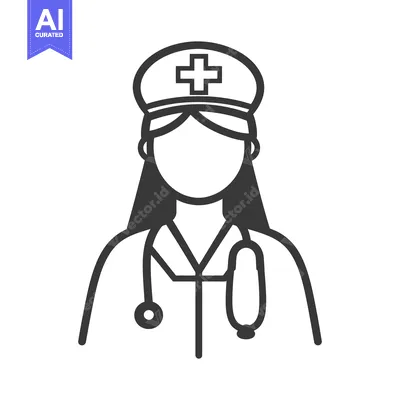 Aset premium populer: An illustration of a female healthcare worker wearing a uniform