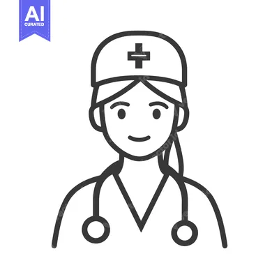 Aset desain premium: A friendly looking healthcare professional with medical accessories