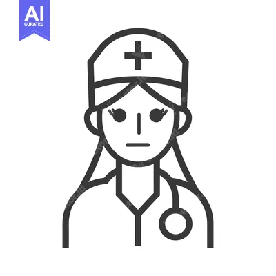 Popular premium asset: A simple illustration of a female nurse with a stethoscope