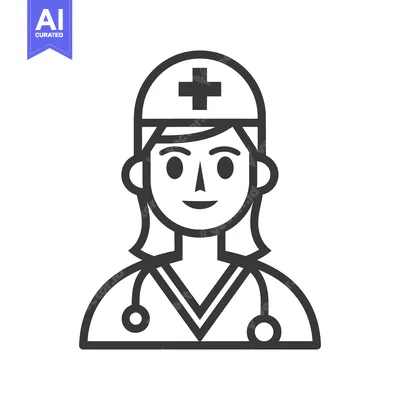 Aset premium populer: A smiling female medical professional wearing a cap and stethoscope
