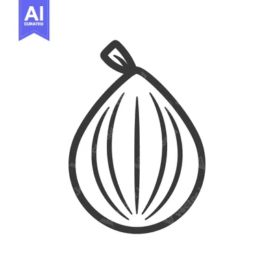 Aset premium populer: A simple black and white drawing of a fig fruit