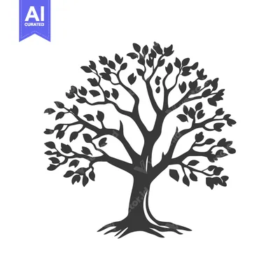 Aset premium populer: A stylized illustration showing a tree with leaves in a clean design